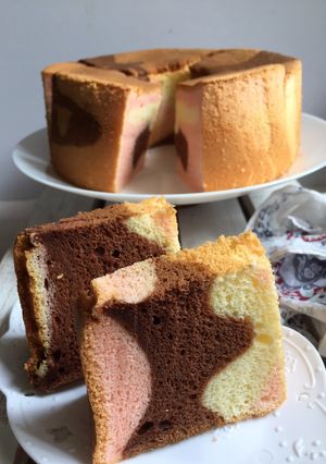 Foto resep Chiffon Cake Neapolitan