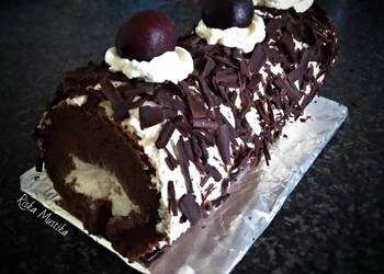 Latest Recipe Black Forest Roll Cake Savory Delicious
