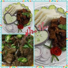 A picture of Tikka Boti and Kaleji.
