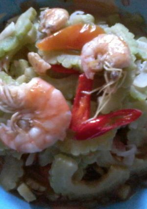 Foto resep Tumis pare campur udang