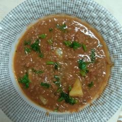 A picture of Minced meat(kima)curry#jikonichallenge.