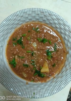 A picture of Minced meat(kima)curry#jikonichallenge.