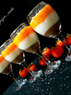 عکسی از دستور دسر مگنولیای خرمالو 🧡 Persimmon Magnolia Dessert