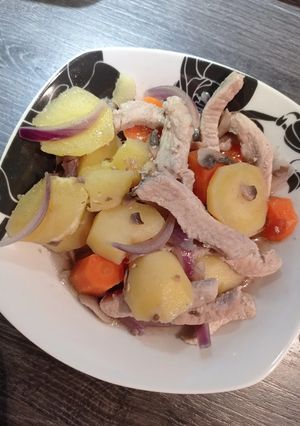 Une photo de Émincés de porc aux légumes