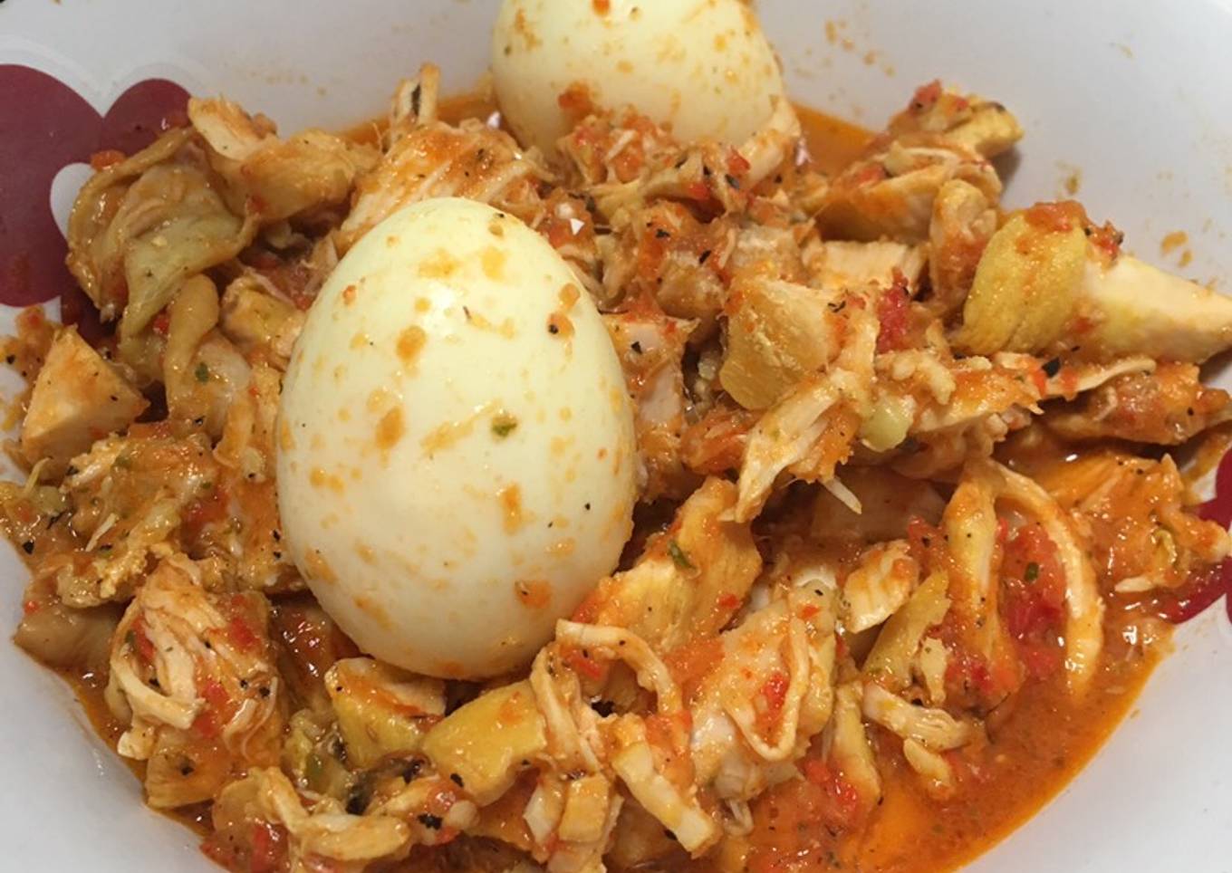 Ayam Suwir Telur Balado
