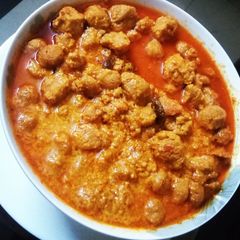 A picture of Soya chunk Korma.