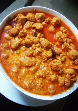 A picture of Soya chunk Korma.