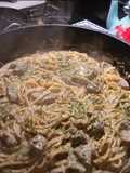Steak / beef tip fettuccine alfredo