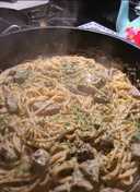 Steak / beef tip fettuccine alfredo