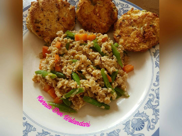 Anti Ribet, Membuat Vegetable Oat 3 (Buncis and Baby Carrot with Perkedel Tahu) Enak Terbaru