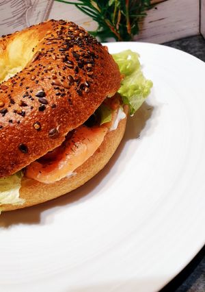 Une photo de Bagels au saumon 😋