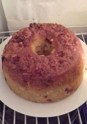 Una foto de Budín de pan con pasas de uvas y membrillo