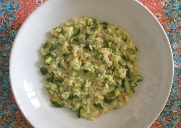 Risotto zucchine, fiori mantecato con provola di capra
