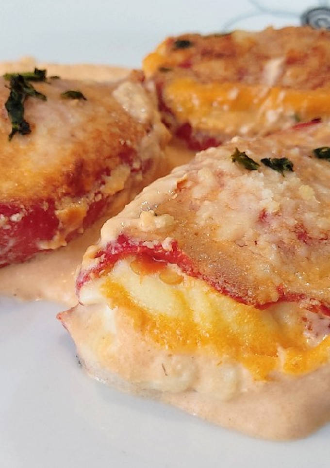 Una foto de Pimientos rellenos de bacalao