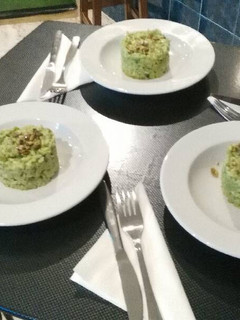Una foto de Risotto con espinacas