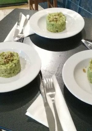 Una foto de Risotto con espinacas