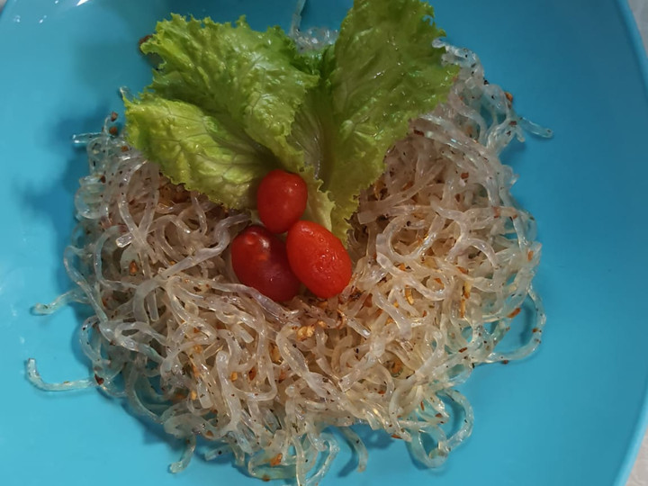 Resep Spaghetti (shirataki) aglio olio - menu sehat Anti Gagal