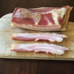 A picture of California Farm Dry Cured Bacon.