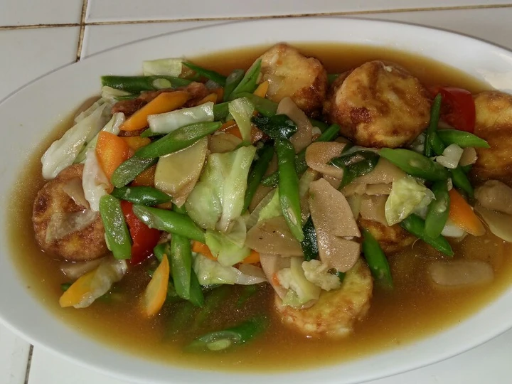 Langkah Gampang Membuat Resep Tumis sayuran+egg tofu yang Enak Banget Anti Ribet, Mantap