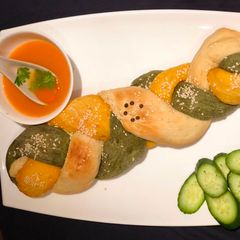 A picture of Tri Colored Braided Bread.