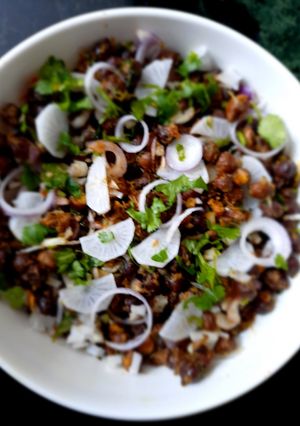A picture of Nutrients rich Black Chana masala.
