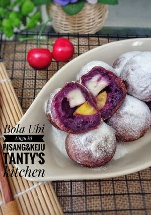 Foto resep Bola Ubi Ungu isi pisang&keju