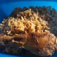 A picture of Tumeric jollof rice.