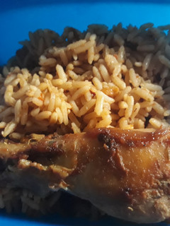 A picture of Tumeric jollof rice.