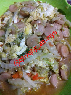 Foto resep Tumis sawi putih orek telur dan sosis
