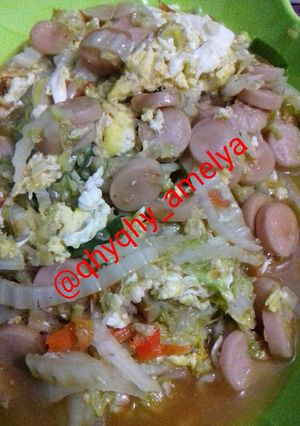 Foto resep Tumis sawi putih orek telur dan sosis