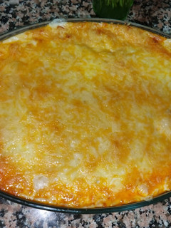 Una foto de Moussaka con puré de patata