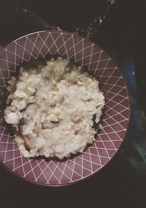 A picture of Mushroom and Eggs Congee.