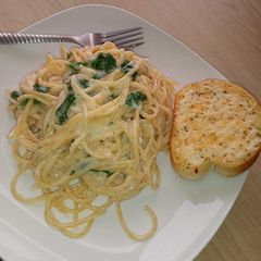 A picture of Fettuccini Alfredo (Lactose-free).