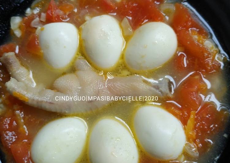 Resep: 103. MPASI 13+ Soup Ceker Tomat Wortel Telur Puyuh yang Gurih