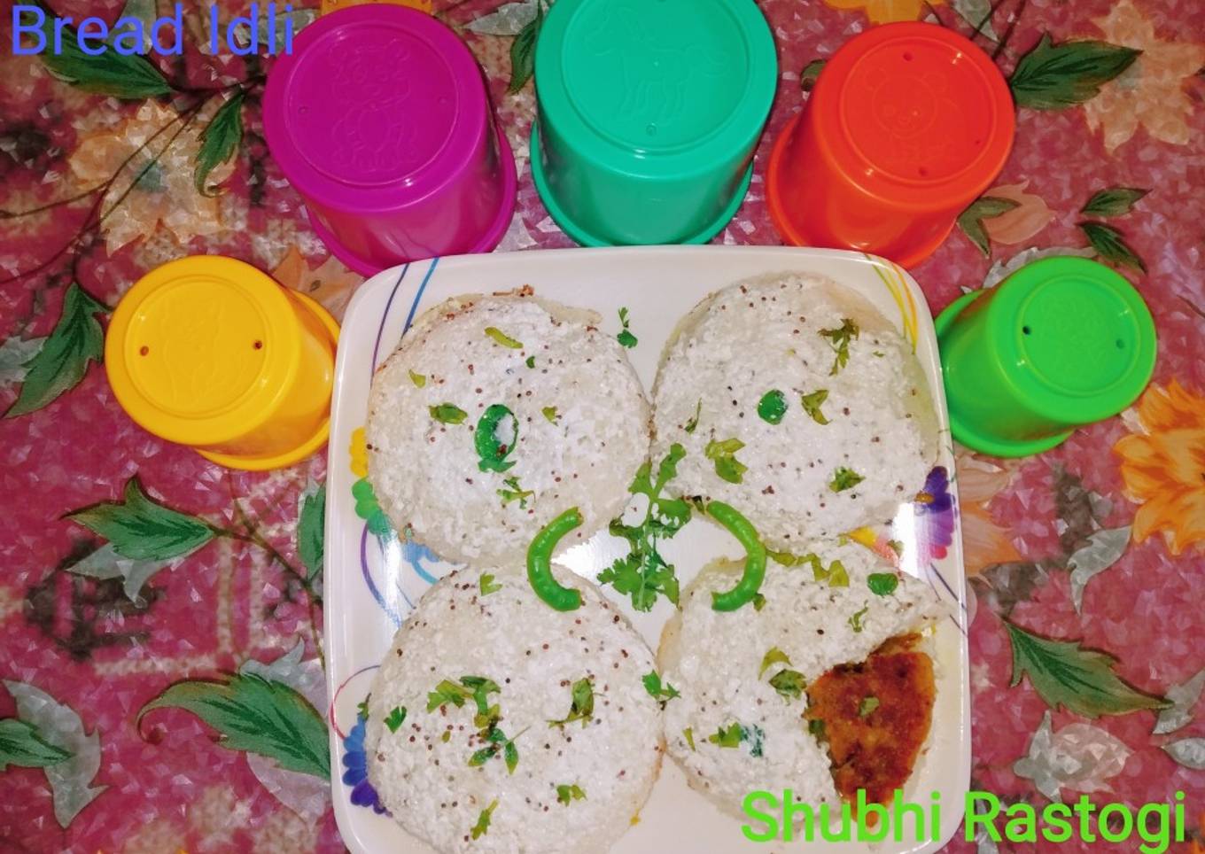 Bread Idli with yoghurt