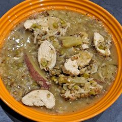 A picture of Lebanese Chicken Lentil Soup.