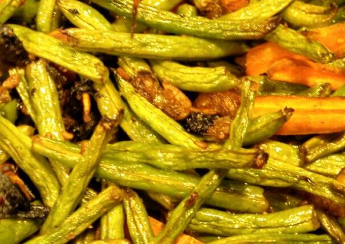 Dry Roasted string beans in tamari sauce 