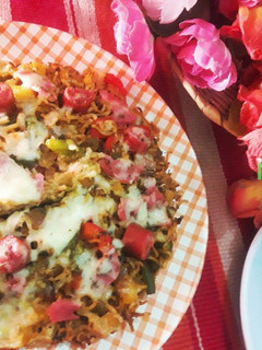 A picture of Indomie Pizza.