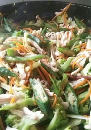 Hình của món Ức gà xào rau củ.