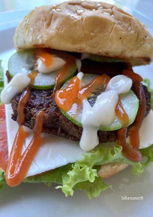 Foto resep Rendang beef burger home made
