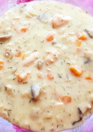 عکسی از دستور سوپ شیر و قارچ 🥛🍄