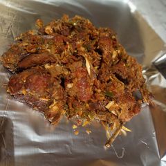 A picture of Fried chicken stir.