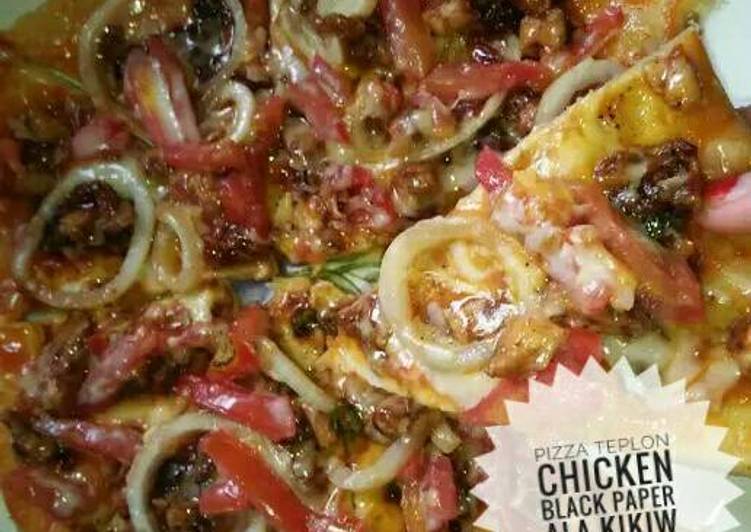 Resep Pizza Chicken Black Paper Teplon ala Kiki, Sempurna