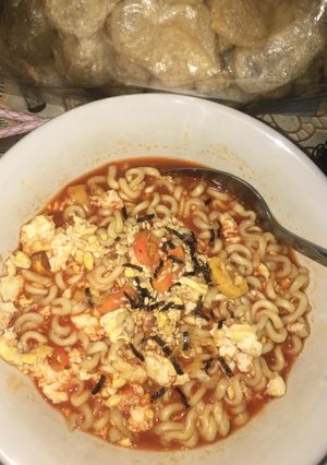 Foto resep Samyang tektek ala leicakitchen🍭