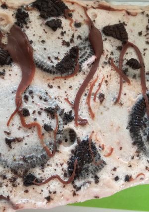 Una foto de Budín helado de frutilla