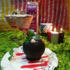 A picture of Strawberry Mousse In Chocolate Ball.
