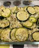 Calabacín con queso feta al horno