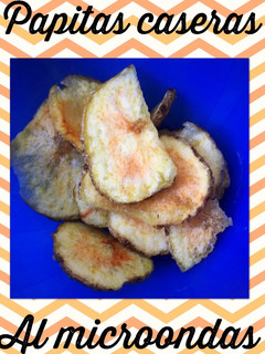 Una foto de Merienda / Snack : Papas fritas lays caseras al microondas facol