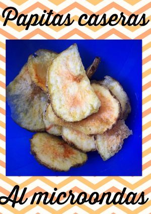 Una foto de Merienda / Snack : Papas fritas lays caseras al microondas facol