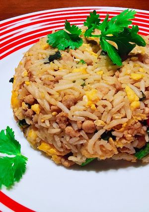 A picture of 泰式羅勒炒豬肉碎炒飯 THAI BASIL MINCED PORK FRIED RICE.